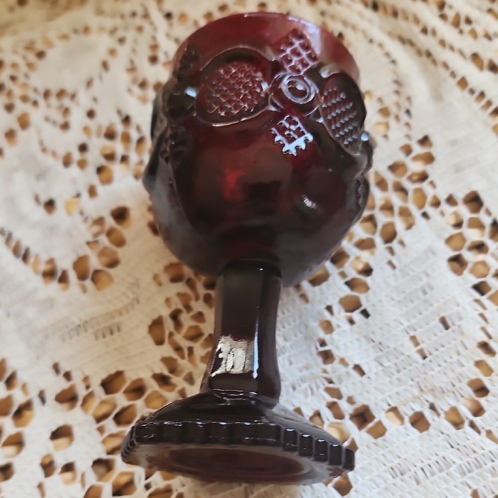 Avon 1876 Ruby Red Cape Cod Pressed Glass Wine Glass